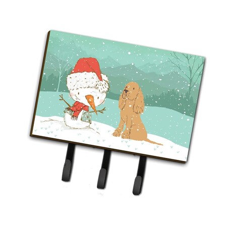 Jensendistributionservices Tan Spaniel Snowman Christmas Leash or Key Holder MI1715471